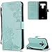 Produktbild Handyhülle für HTC U12 Plus Leder Brieftasche,HTC U12 Plus Hülle,FNBK Blumen Flip Wallet Stand Case Card Slot Leder Tasche Karteneinschub Magnetverschluß Kratzfestes Grün Schutzhülle für HTC U12 Plus