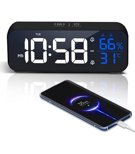 KOSUMOSU Orologio da parete al neon digitale 3D LED orologio da scrivania grande display RGB 24.7 cm sveglia estetica per camera da letto, soggiorno, colorato, luminosità regolabile, data/temperatura