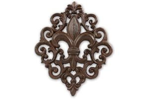 DECORATION D AUTREFOIS Plaque Fleur De Lys Fonte - Marron - Décoration d'Autrefois