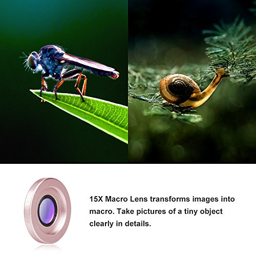 3 in 1 180 Grad Fisheye Fischauge Objektiv Plus 0.36x Super Weitwinkel Objektiv Plus 15X Makroobjektiv, Clip auf Handy Objektiv Kamera Objektiv Kit fÃ¼r Iphone 6s, 6, 5s, Samsung Galaxy und die meisten Smartphones