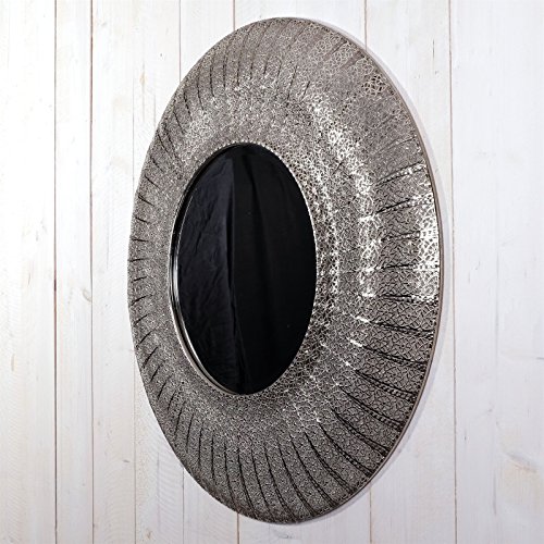 RUNDER METALL WANDSPIEGEL „MARY“ | 78 cm, silber | Spiegel mit Rahmen, Wanddekoration - 3