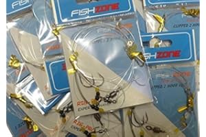 FISHZONE RIG PRO SERIES - 10 Packs of Single Type Commercial Quality CLIPPED RIGS Ready Tied Rigs - Ideal for Sea and Shore Fishing (2, 1, 1/0 and 2/0 hooks available)