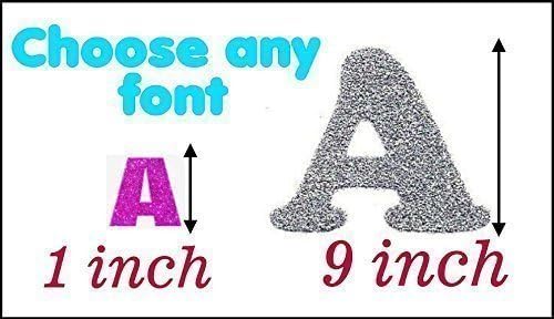 iron on letters Customised LARGE &amp; small glitter fabric