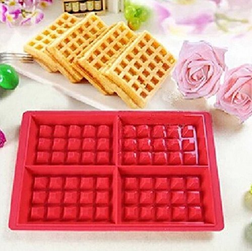 Fanaticism 2er set Silikon Waffeln Backform Schokoladenform Kuchenform Waffelform Eiswürfelform Schokoladen Tafeln machen - 2