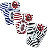 E-Kauf 3er Pack waschbar Schutzhose Hygieneunterhose aus Baumwolle für Hündin (M)