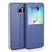Produktbild doupi FlipCase für Samsung Galaxy S7, Deluxe Schutzhülle mit Sichtfenster Magnet Verschluss Klappbar Book Style Aufstellbar Ständer, dunkel blau