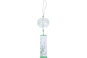 NOLITOY 1 Pc Campanas De Viento De Vidrio Campana De Viento Casera Tarjetas De Animales Campanas De Viento Japonesas Adorno De Feng Shui Furina Japonesa Decoración Papel Auto Cereza