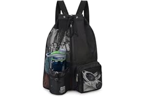 Moollyfox Mochila con Cordón De Malla Bolsa con Cordón con Cremallera Y Bolsillo Húmedo Mochila con Cordón para Natación, Gimnasio Y Equipo De Entrenamiento