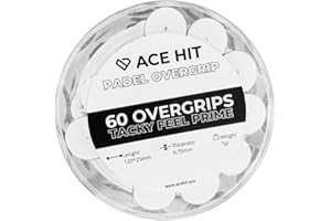 ACE HIT Grip Padel Liso Blanco | Evita Errores no forzados en la Pista por Falta de Agarre. Overgrip Padel Extra Adherente con Alta absorción al Sudor