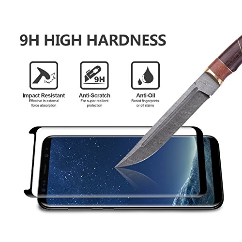 MaxKu Samsung Galaxy S8 Plus Panzerglas schutzfolie,Premium gehärtetes Glas Displayschutzfolie [Hülle Freundlich] [3D Deckung] [Kante zu Kante] Stärke HD Crystal Clear mit 1x frei Rückseite Karbonfaser Folie für Samsung Galaxy S8 Plus S8+ – Schwarz - 3