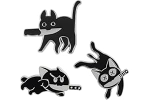 ARHZ ARH 3 Stücke Black Cat Emaille Pins, Bi Pride Anstecker,Niedliche Emaille Broschen Revers Pins Abzeichen Für Frauen Mädchen Kinder Kleidung Tasche Dekorpride Pin,Anstecker Pin Für Taschen