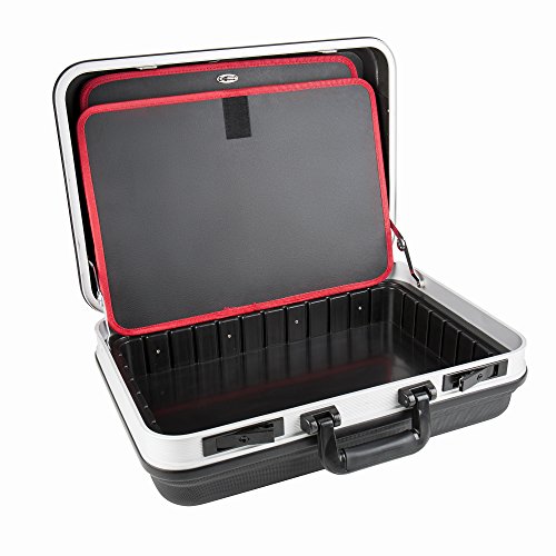 STIER Werkzeugkoffer Basic leer | ABS-Kunststoff Kofferschale | stabil & schlagfest | Tragkraft 15 kg | 30 große Werkzeugtaschen I Abschließbar mit 2 Schlüsseln | - 3