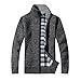 Produktbild Winterpullover Strickwaren VENMO Männer Pullover strick Baumwoll Standjacke Zipper Stand Warm Cardigan Winter Dickmantel Strickpullover Pullover Herren mit Kapuze Strick Pullover coat (XXL, Gray)