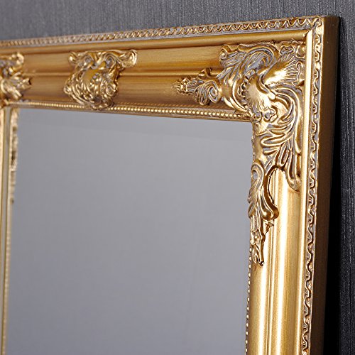 Wandspiegel GOLD Antik BAROCK DESIGN SPIEGEL POMPÖS HOLZRAHMEN Bessa 140x50cm - 5