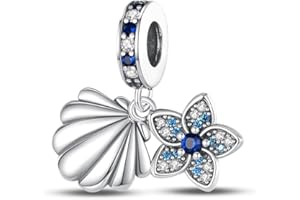 KUNSIR Ciondolo Argento Sterling 925 con Cubic Zirconia Pendenti per Pandora Braccialetti, Compatibile con Braccialetti e Collane europei, perfetto Regali per Moglie e Ragazze C1