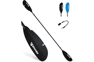 ‎ABAHUB Abahub Kajak Paddel verstellbar 240cm bis 260cm Aluminium Angelpaddel Doppelpaddel mit Paddelleine für Kajakfahren Angel Aluminiumlegierungs Schaft Kunststoff Klingen