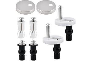 FINZOO 6PCS Toilet Seat Fixings Universal,Quick Release Toilet Seat Fittings,Toilet Seat Expanding Rubber Screws Kit for Toilet Blind Holes