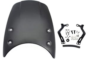 ‎GIDIBII GIDIBII Aluminium Motorrad Windschutzscheibe Luftstrom Windabweiser Fliegengitter Scheinwerfer Verkleidung Abdeckung für R Nine T 2014-2019 (Schwarz)