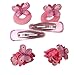 Produktbild Set haar Kinder 2 Schlafcouch und 4 Haargummis – Schmetterling – Rosa – Zubehör Frisur Haar Damen