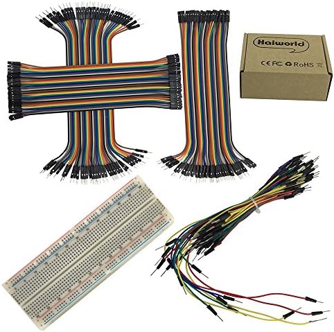 Haiworld 1pcs 830 tie point Solderless Circuit Breadboard + 40P 20cm Dupont Wire Jumper Cable 1P-1P Male-Male/Female- Female/Female-Male + Breadboard Jumper Wires