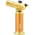 Windproof lighter Honest lighter-Torch lighter-Go2Camps Butane Gas Torch Adjustable Flame Cooking Cigar Candlelighter Camping Home Use Welding Gift Chef- (Gold-AE)