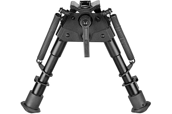 15 à 23 cm Tactique Bipied de Chasse réglable en Hauteur pivotant pour Carabine (tête articulée) avec POD-LOC Levier