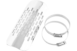 ‎KEENSO Thermal Shield Exhaust Cover Heat Protection Cover for Motorcycle Exhaust Muffler Universal Stainless Steel (Silver)