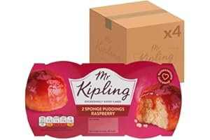 Mr Kipling Raspberry Sponge Pudding Desserts, 190 g (Pack of 4)