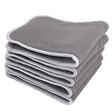 5 capas (espesos 5pcs Thicken de 4 capas Pañales de tela de carbón de bambú Pad - Negro