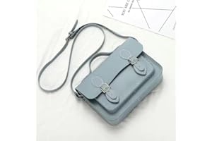 BEABLINGER DIY Purse Bag Satchel Making Kit Cambridge Sewing Pattern Wallet PU Leather Material Craft Tool Set Handmade Handbag Shoulder Bag pdf Sew Knit Stitch Woman Girl Birthday Holiday Day Gift (8.Blue Gray)