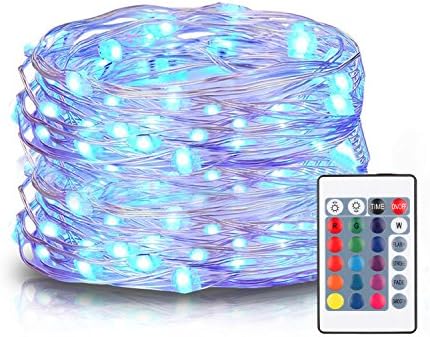 String Lights,Dimmable LED Starry String lights Perfect for Bedroom,Garden,Party,Indoor and Outdoor Decorations (16.4 ft Cooper Wire,50 LEDs,Remote Control)
