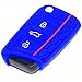 Produktbild WODEJIAYUAN Die neue bunte Silikon-Kasten-Abdeckungs-Haut-Jacke passte für VW Volkswagen Golf 7 GTI Golf VII MK7(Deep Blue)