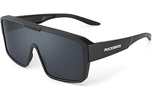 ROCKBROS Occhiali da Sole Ciclismo Sovrapponibili, Occhiali Sportivi Uomo, Sovraocchiali Polarizzati, Protezione UV400, Adatto per Bici MTB Corsa Pesca