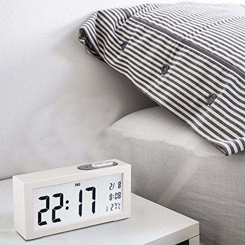 Goldfox® Premium Klavierlack LCD Digital Wecker Uhr mit Datum Temperatur Kalender Snooze Nachtlicht Anzeige - 6