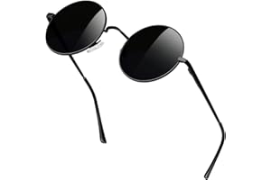 KANASTAL Retro Runde Sonnenbrille Herren Damen Klassische Polarisierte Sonnenbrille Rund mit Metallrahmen Vintage Hippie Rave Brille UV400 Schutz