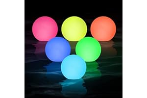 WHATOOK 6pcs schwimmendes Poollicht, LED-Spa-Licht, IP68 wasserdichtes RGB 16-Farbwechsel-Badewannen-Nachtlicht, beleuchtetes Ball-Licht für Kindergeschenk, Whirlpool