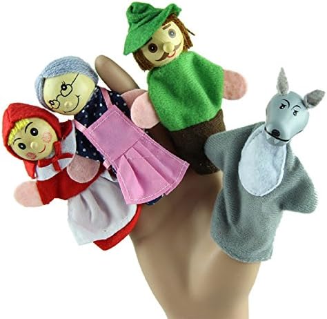 IHRKleid® 4PCS Little Red Riding Hood Finger Puppets Christmas Gifts Baby Educational Toy