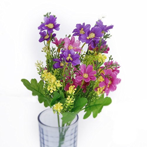 ROSENICE SeideBlume Blumenstrauß Kunstblumen Künstliche Cineraria für Hochzeit Party Fest Haus Büro Bar Dekor - 2