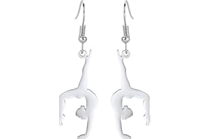 EUEAVAN Inspiration gymnastique Dangle boucles d'oreilles Ballet/ballerine/gymnaste boucles d'oreilles gymnaste équipe USA gymnaste bijoux cadeaux pour femmes Coach fille Sport amour