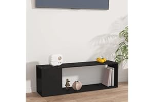 Pxznbe Tavolo Porta TV 100x24x32 cm Nero Truciolato Design Elegante e Classico Mobile TV Piano d'appoggio Pratico per Esporre Oggetti Decorativi Supporto TV Soggiorno Ampio Spazio