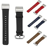 Y56 Classic Leder Armband mit Metallstecker für Fitbit Laden 2