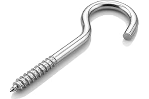 SHULLIN 50 unidades de ganchos roscados de acero al carbono, 4 x 55 mm, para colgar en el techo o en la pared, para cocina, jardín, proyectos de manualidades (color plateado)