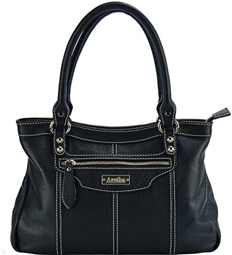 Aretha Women Signatur Cow Leather Stachel Handbag Black