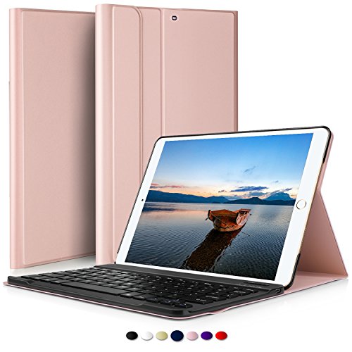 IVSO iPad Pro 10.5 QWERTZ Tastatur, Abnehmbare Wireless Bluetooth Tastatur Schutzhülle mit Standfunction Für Apple iPad Pro 10.5 Tablet, Rosegold - 7