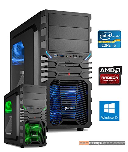 dercomputerladen Gamer PC System Intel, i5-7500 (Kaby Lake) 4x3,4 GHz, 8GB DDR4 RAM, 1000GB HDD, Radeon RX580 -8GB, inkl. Windows 10 (inkl. Installation) Gaming Computer Büro Multimedia