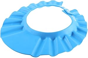 NOPEILVI Bonnet de shampoing pour bébé bonnet de douche réglable Bouclier de lavage des cheveux doux Shampooing pour bébé Bonnet de douche Protection Bonnet de bain doux (bleu)