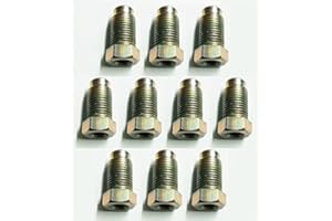 OTHER 10x Long Male Brake Pipe Union Nuts Metric Steel Tubing 10mm x 1.0mm Joiner