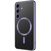 TEKNOMODA Galaxy S21 FE Serisi İ&ccedil;in 5G Kılıf, Kamera Lens Korumalı, Magsafe İle Uyumlu, Şeffaf Silikon, Mor