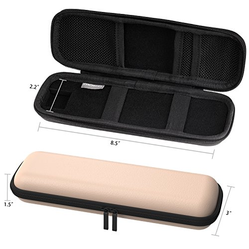 MoKo Hülle für Apple Pencil – Premium PU Leder Tasche Stiftschlaufe Stift Schleife Sleeve Cover Schreibzeug Schreibgerät Beutel mit eingabauter Tasche und Halter für Apple iPad Pro Pencil / Pen, Samsung Stylus Pen, Surface Pen, Rose Gold - 8