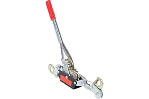 Greensen Hand Ratchet Winch, 2 Tonne Heavy Steel Wire Rope Manual Lever Hoist for Moving Vehicles, Machines, Logs in Marine Applications
